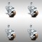 Service Caster 3 Inch SS High Temp Phenolic Wheel Swivel 1/2 Inch Threaded Stem Caster Set Brake SCC-SSTS20S314-PHSHT-TLB-121315-4 - alternate 1